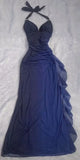 Burgundy red/indigo/navy blue shiny elegant strappy long tulle ball gown evening dress birthday party dress HZ1023