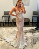 Sweetheart Floral Sequin Mermaid Prom Dress HZ1023