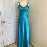 Blue vintage fashion exquisite beaded straps long backless satin ball gown evening dress party dress HZ1023